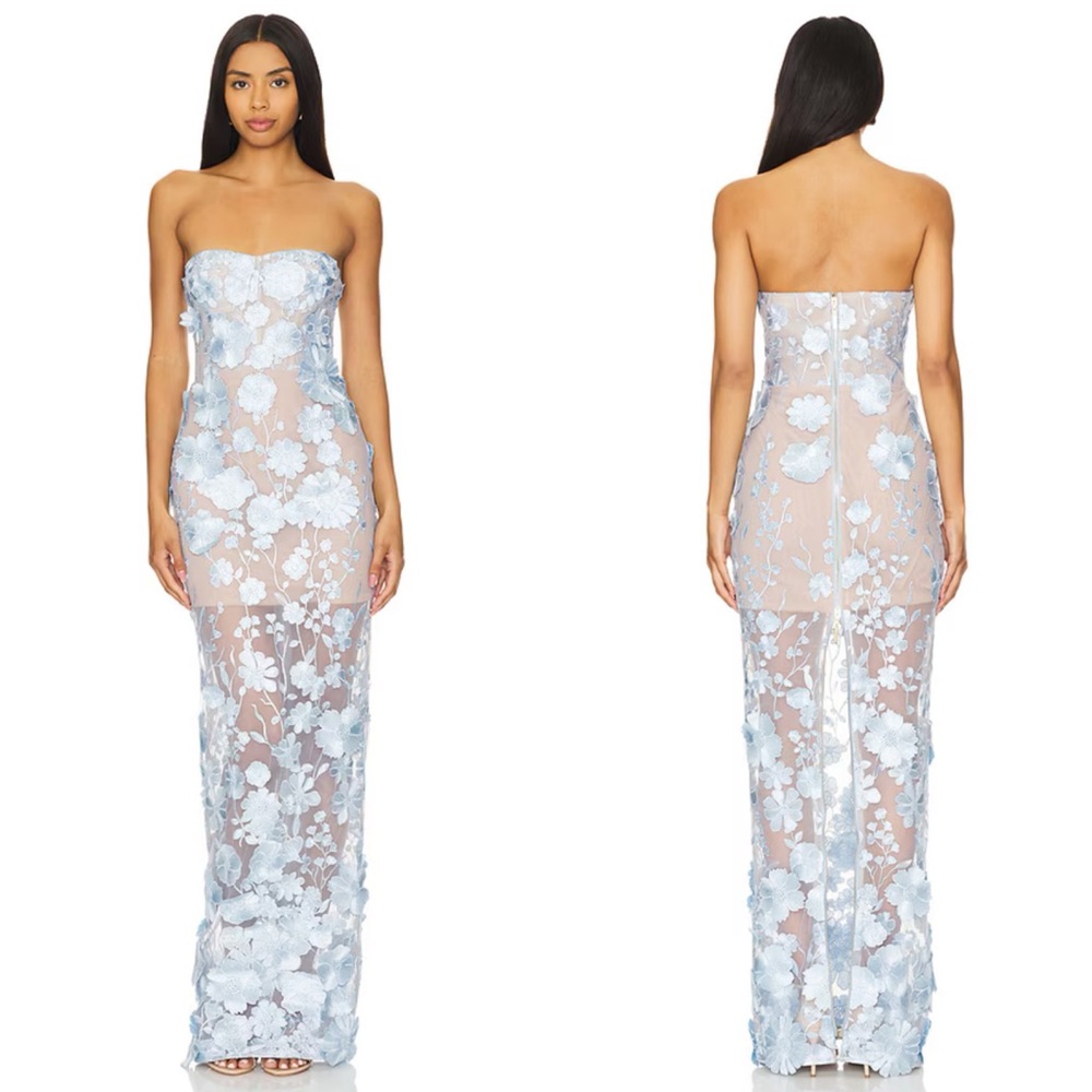 Bronx and Banco Blue Floral Maxi Dress